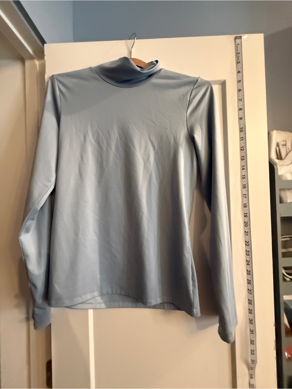 Wilfred Powder Blue Long Sleeve Mock Neck Top